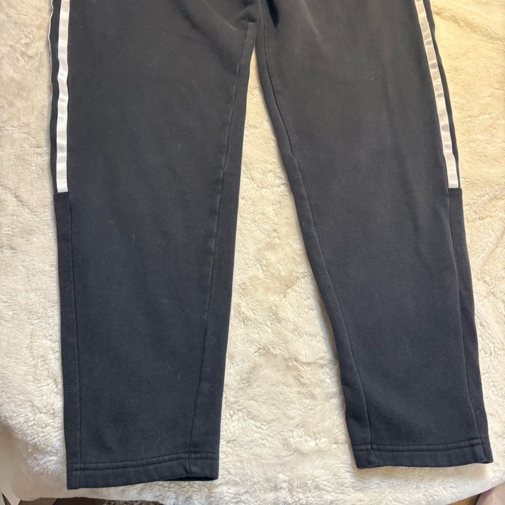 Adidas Joggers Medium Black w/ White Accents Elastic Waistband Drawstring - Picture 5 of 14